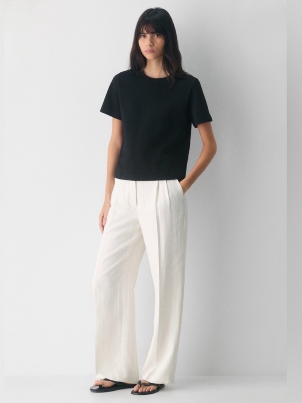 Aritzia Wilfred Effortless Pants in White Linen Size 00